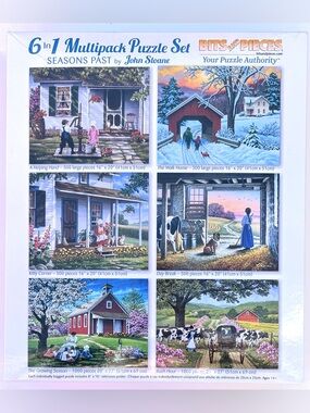 Bits & Pieces 6 In 1 Multipack Puzzle Set 3 Sizes-Seasons Past By John Sloane